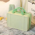Mini 14 inch light green hard shell vanity case with textured finish and top handles - 14" / Yellow and Green