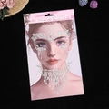 Face gem sticker set with clear rhinestones for music festivals and party makeup - Symmetric Forehead and Eye Jewel (White 2)