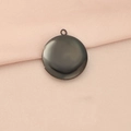 Ciondolo medaglione rotondo in acciaio inossidabile 316L nero con finitura lucida a specchio - 20mm / Nero