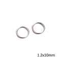 Silver stainless steel 1.2x10mm open jump rings for DIY bracelet and necklace jewelry - Jump Ring 1.2x10mm Steel Color (20 pcs/Pack)