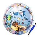 Tappetino d'acqua gonfiabile blu per gatti tema oceano con pompa a mano inclusa - Piccolo/Con Pompa