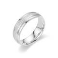 Polierter silberner matter Ring aus Titanstahl mit funkelndem Sandstrahl-Finish - US 6 / Silber