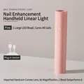 Pink handheld mini UV nail lamp with single LED bulb and USB cable in plug-in mode - Pink Plug-in Upgrade Large Bead
