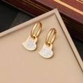 Elegant gold-plated stainless steel heart earrings set with sparkling rhinestones - Heart Style (3#Heart)