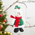 Christmas snowman plush ornament hanging on a tree branch, 25cm festive decoration - Snowman