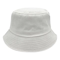 Cappello a secchiello classico in velluto a coste bianco con texture morbida per l'inverno - M(56-58cm) / Bianco
