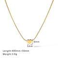 Gold plated heart pendant necklace with delicate snake chain and 50mm extension - Puffy Heart Style (HF-X2236)