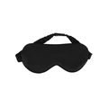 Elegant 22 momme black mulberry silk eye mask with ruched elastic strap and satin finish - Black