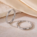 Minimalist polished silver round hoop earrings with premium metallic finish for women - Inner Diameter 20mm / Steel