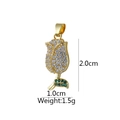 18k gold tulip flower pendant with clear and green zircons, 2.0cm height, 1.5g weight - D9011JB Flower