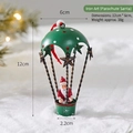 Christmas iron santa ornament in green polka dot hot air balloon hanging decoration - Iron Parachute Santa Claus