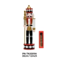 30cm Nutcracker King ornament with red window box packaging for Christmas decoration - 3009A Diamond Red Hat Gold Top King