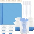 Kit de herramientas de resina DIY con alfombrilla de silicona, tazas, pipetas y palitos - Kit de herramientas DIY n.º 6