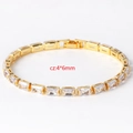 Elegant gold tennis bracelet featuring 4x6mm emerald cut cubic zirconia stones - Gold (46M)