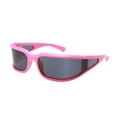 Occhiali da sole sportivi Y2K con montatura rosa brillante e lenti grigie scure - C4 Montatura Rosso Rosa Lenti Grigie