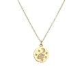 Collar dorado con colgante celestial de Saturno, luna y estrellas con circonitas - Circonita Blanca Luna de Saturno