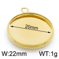 Golden 20mm round stainless steel pendant base setting with 22mm outer width and ring - Gold 22mm