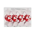 Set of 8 red and white Christmas candy ornaments with glitter finish in a box - 11cm Candy Box Set