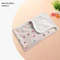 Soft coral fleece pet blanket with white dots pattern in beige and white finish - White Polka Dot