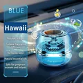 Sky blue solar car air freshener with rotating turbine fan for essential oil diffusion - Sky Blue Hawaii