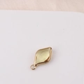 Macro shot of rhombus yellow crystal pendant with gold-plated frame for DIY jewelry - Light Yellow (7#)