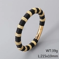 Men's black silicone bracelet with gold metal beads and engraved mesh pattern, 39g weight - Gold Knurled Style (KB204666-SJ)