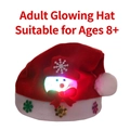 Adult LED glowing Christmas hat with plush red velvet and a lit-up snowman character - Snowman Light-up Hat [Adult]