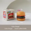 Hamburger scented candle with realistic colorful layers and coffee milk aroma packaging - Hamburger