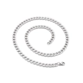 Gepolijste zilveren roestvrijstalen Cubaanse schakelketting met karabijnsluiting heren - 7.5mm (KN93470-Z) / 40CM