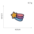 Detailed embroidery patch of a shooting star measuring 4.8 cm by 2.3 cm weighing 0.7 grams - 12# Rainbow Comet