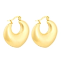 Pendientes de aro gruesos dorados con forma de gota de agua en acero inoxidable de 18K - Estilo B Luna Gruesa (KE109506-WGMW) / Dorado
