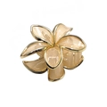 Champagne amber translucent flower hair claw clip with elegant gold metallic edges - Gold Rim Plumeria [Light Orange]