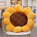 Plush sunflower seat cushion in yellow and brown on a gold chair for home decor - 40cm 0.24kg / Yellow