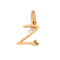 Golden stainless steel letter Z pendant with small heart detail for DIY necklaces - Letter Z / Rose Gold
