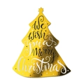 Golden Christmas tree tag with We wish you a Merry Christmas foil text and star patterns - Christmas Tree / 11.5*9.5cm