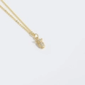 Élégant collier doré avec pendentif hibou minimaliste serti de zircons étincelants - Hibou