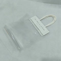 Transparent gift bag with twisted white paper handles and English text greeting tag - OPP Bag