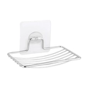 Porte-savon mural en acier inoxydable argenté avec support adhésif pour la salle de bain - Autocollant Transparent / Argenté