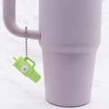 Mini green silicone cup keychain with smile cloud hanging on a purple bottle - Green Cloud Cup Bead Chain