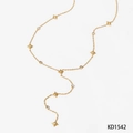 Elegante gouden Y-vormige ketting met sterhangers en kleine zirkoon model KD1542 - Achtpuntige Ster Stijl (KD1542) / Goud