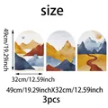 Set of 3 Bohemian landscape wall stickers featuring arches and abstract mountains - Abstract Mountain Path (UV80004T_R)