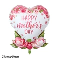 Giant Mother's Day flower basket foil balloon with pink roses and greeting, 76x99cm - Mother's Day Heart Carnations