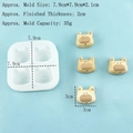 Witte siliconen vorm met vier beertjes voor chocolade of zeep maken, 8x8 cm - 4-Holte Beer