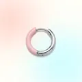 Morandi pink huggie earring in matte finish with a minimalist geometric round design - Pale Pink Hoop