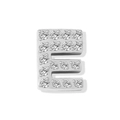 Silver letter E pendant with pavé set rhinestones for DIY jewelry necklaces - Letter E - Steel Color