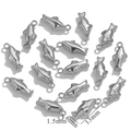 Polished silver dolphin charm for DIY jewelry making, size 13mm by 6mm, stainless steel - Fish / Silver