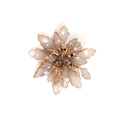 Detailed view of acrylic flower brooch with gold edges and tassel decoration - Translucent Light Gray