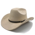 Dettaglio cappello cowboy in pelle scamosciata beige con fascia nera e fibbia argento - M (56-58cm) / Cammello Chiaro (Scamosciato)