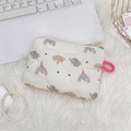 Detailed view of quilted makeup pouch with cartoon elephant pattern and zipper - Bowknot Elephant