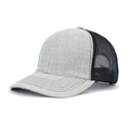 Richardson 112 trucker hat in light grey and black mesh with curved brim style - Adjustable / Light Grey + Black Mesh